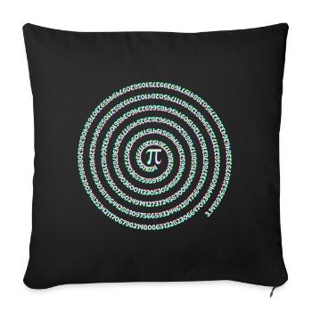 Symbole Pi Spiral Arc-en-ciel Chiffres de jour Pi - Housse de coussin décorative 45 x 45 cm - noir - Devant
