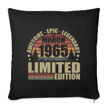 Millésime Mars 1965 Anniversaire - mars 1965 - Housse de coussin décorative 45 x 45 cm - noir - Devant