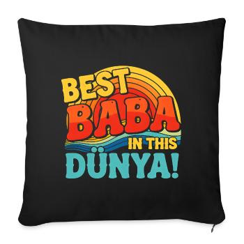 Best Baba In This Dunya Retro Sonnenuntergang - Sofakissenbezug 45 x 45 cm - Schwarz - Vorne