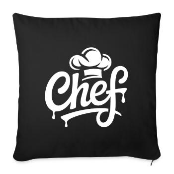 Chef logo lettering - Sofa pillowcase 17,3'' x 17,3'' (45 x 45 cm) - black - Front