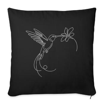 Silhouette minimaliste d’oiseau en vol - Housse de coussin décorative 45 x 45 cm - noir - Devant