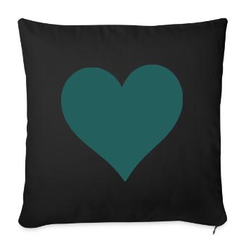 blue heart - Sofa pillowcase 17,3'' x 17,3'' (45 x 45 cm) - black - Front