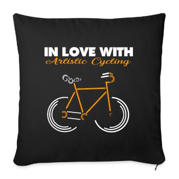 Artistic cycling, artistic cycling, indoor cycling - Sofa pillowcase 17,3'' x 17,3'' (45 x 45 cm) - black - Front
