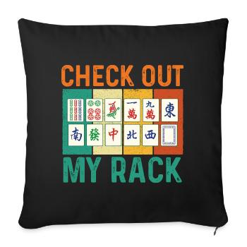 Check Out My Rack Mahjong Player Tiles - Sofa pillowcase 17,3'' x 17,3'' (45 x 45 cm) - black - Front