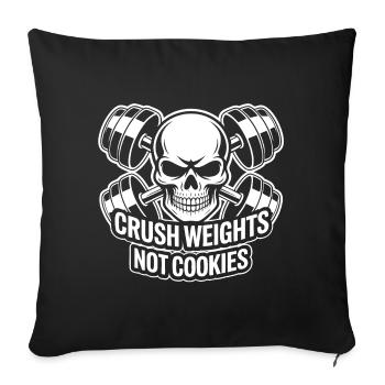 Salle de Crush Weights Sans Sucre - Housse de coussin décorative 45 x 45 cm - noir - Devant