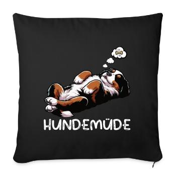 Dog-tired Bernese Mountain Dog Mountain Dog Bernese Mountain Dogs - Sofa pillowcase 17,3'' x 17,3'' (45 x 45 cm) - black - Front