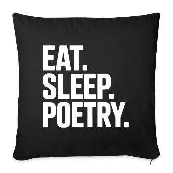 Eat Sleep Poetry Tee - Housse de coussin décorative 45 x 45 cm - noir - Devant