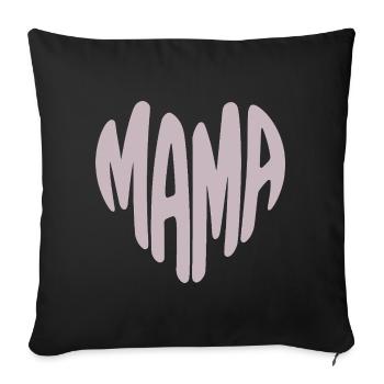 Mom Heart Typography - Sofa pillowcase 17,3'' x 17,3'' (45 x 45 cm) - black - Front