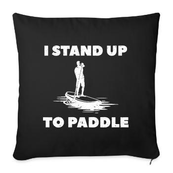 Je me lève pour pagayer SUP - Housse de coussin décorative 45 x 45 cm - noir - Devant