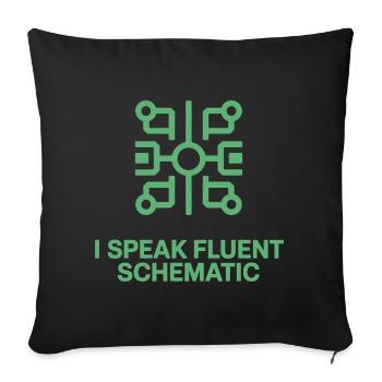 Je parle couramment la technologie des schémas circuités - Housse de coussin décorative 45 x 45 cm - noir - Devant
