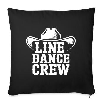 Line Dance Crew Cowboy Logo - Sofa pillowcase 17,3'' x 17,3'' (45 x 45 cm) - black - Front