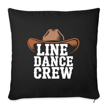 Line Dance Crew Cowboy Hat - Sofakissenbezug 45 x 45 cm - Schwarz - Vorne
