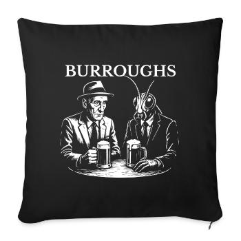 William S Burroughs drinking beer with cockroach - Sofa pillowcase 17,3'' x 17,3'' (45 x 45 cm) - black - Front