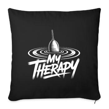 Fishing Therapy - Sofa pillowcase 17,3'' x 17,3'' (45 x 45 cm) - black - Front