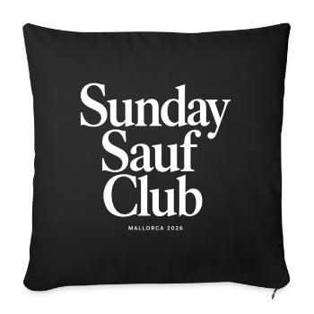Malle 2026 Club Sauf du dimanche 2026 - Housse de coussin décorative 45 x 45 cm - noir - Devant