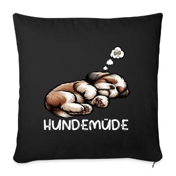Dog Tired Shih tzu Shih tzus Shih tzu Owner - Sofa pillowcase 17,3'' x 17,3'' (45 x 45 cm) - black - Front