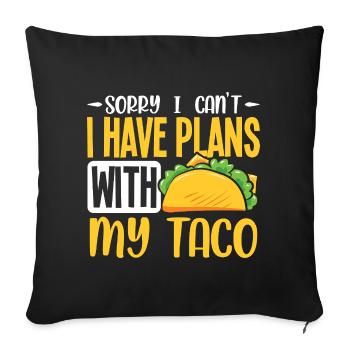 Tacos à propos d’une fête Tacos - Housse de coussin décorative 45 x 45 cm - noir - Devant