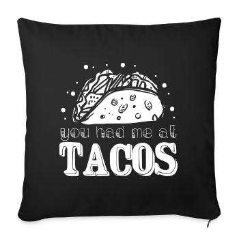 Tu m’as eu chez Tacos Taco Lovers Taco - Housse de coussin décorative 45 x 45 cm - noir - Devant
