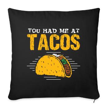 Tu m’as eu chez Tacos Taco Lovers Taco - Housse de coussin décorative 45 x 45 cm - noir - Devant