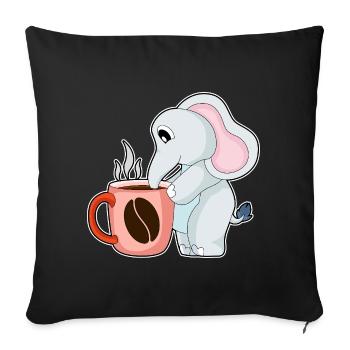 Elephant Coffee Mug - Sofa pillowcase 17,3'' x 17,3'' (45 x 45 cm) - black - Front