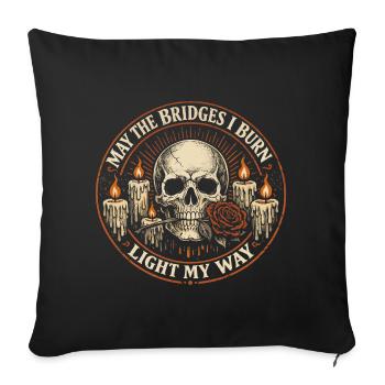 Gothic Skeleton Skull Quote Rock Humor - Sofa pillowcase 17,3'' x 17,3'' (45 x 45 cm) - black - Front