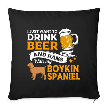 Boykin Spaniel - Sofa pillowcase 17,3'' x 17,3'' (45 x 45 cm) - black - Front