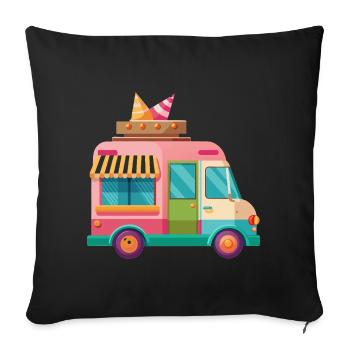 Lolly trucks - Sofa pillowcase 17,3'' x 17,3'' (45 x 45 cm) - black - Front