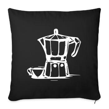 Bialetti Weiß - Sofakissenbezug 45 x 45 cm - Schwarz - Vorne