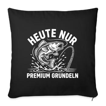 Grundel angeln Humor - Sofakissenbezug 45 x 45 cm - Schwarz - Vorne