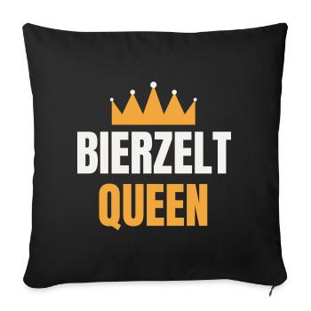 Bierzelt Queen – Volksfest Frauen Krone Spruch - Sofakissenbezug 45 x 45 cm - Schwarz - Vorne