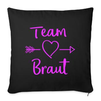 Team Braut Herz Pfeil Design - Sofakissenbezug 45 x 45 cm - Schwarz - Vorne