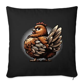 Chickens Chicken Chicken Lover Rooster Chicken Owner - Sofa pillowcase 17,3'' x 17,3'' (45 x 45 cm) - black - Front