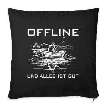 Angeln Genuss - Sofakissenbezug 45 x 45 cm - Schwarz - Vorne