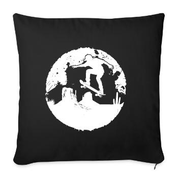 Skateboarder Drawing - Sofa pillowcase 17,3'' x 17,3'' (45 x 45 cm) - black - Front