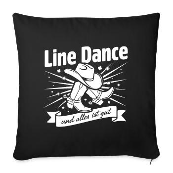 Line Dance Cowboy Boots - Sofakissenbezug 45 x 45 cm - Schwarz - Vorne