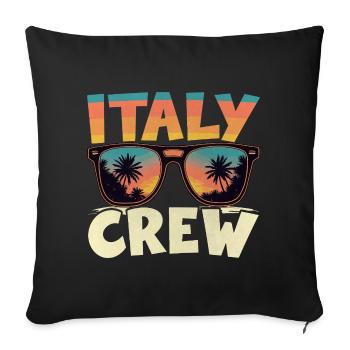Italien Crew - Sofakissenbezug 45 x 45 cm - Schwarz - Vorne