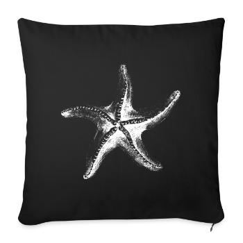 Starfish silhouette in black and white - Sofa pillowcase 17,3'' x 17,3'' (45 x 45 cm) - black - Front