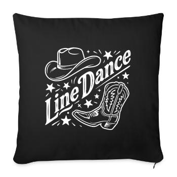 Line Dance Western Country - Sofakissenbezug 45 x 45 cm - Schwarz - Vorne