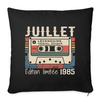 Juillet 1985 Cadeau Anniversaire Juillet 1985  - Housse de coussin décorative 45 x 45 cm - noir - Devant