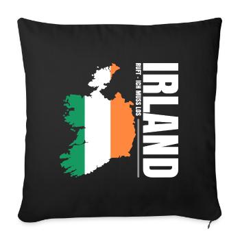 Ireland Emigrate - Sofa pillowcase 17,3'' x 17,3'' (45 x 45 cm) - black - Front