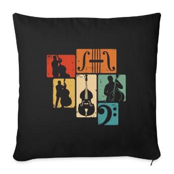 Kontrabass Orchester Bass Musiker Jazz Bassist - Sofakissenbezug 45 x 45 cm - Schwarz - Vorne