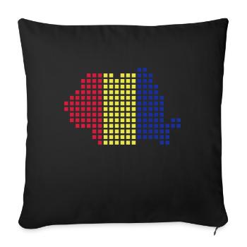 Romania - Sofa pillowcase 17,3'' x 17,3'' (45 x 45 cm) - black - Front