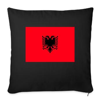 Albanie - drapeau - Housse de coussin décorative 45 x 45 cm - noir - Devant