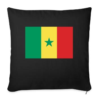 Senegal - Flag - Sofa pillowcase 17,3'' x 17,3'' (45 x 45 cm) - black - Front
