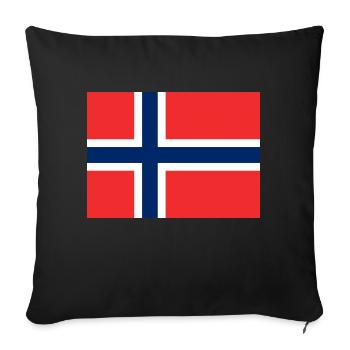 Norway Flag Flag - Sofa pillowcase 17,3'' x 17,3'' (45 x 45 cm) - black - Front