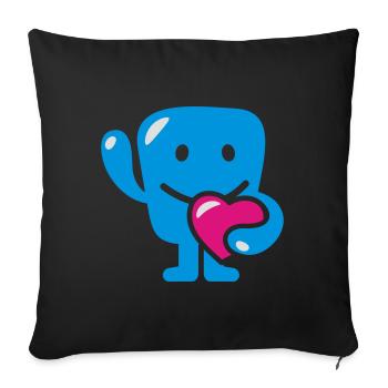monster with heart - monster mit herz - Sofa pillowcase 17,3'' x 17,3'' (45 x 45 cm) - black - Front
