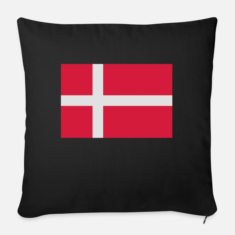 Drapeau danois - Housse de coussin décorative 45 x 45 cm - noir