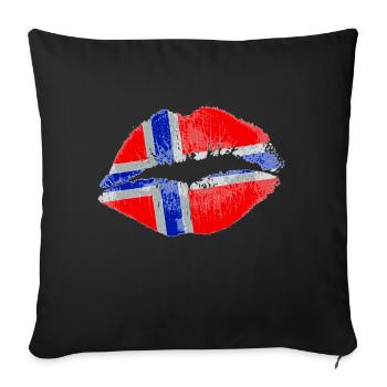 Kiss (Norway / Noreg) - Sofa pillowcase 17,3'' x 17,3'' (45 x 45 cm) - black - Front