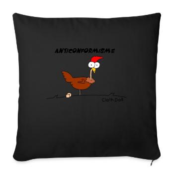 Poule anticonformiste - Housse de coussin décorative 45 x 45 cm - noir - Devant