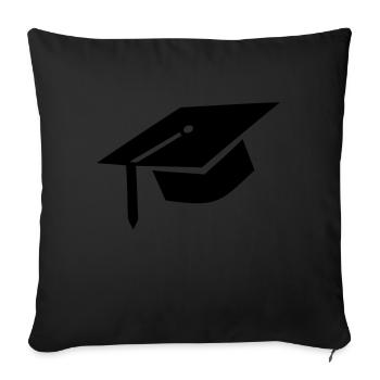 Doktorhut - Sofakissenbezug 45 x 45 cm - Schwarz - Vorne